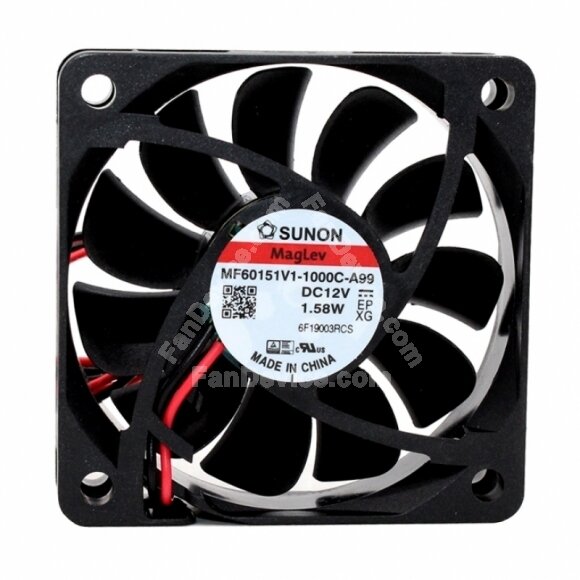 Sunon MF60151V1-1000C-A99 DC 12V 1.58W 2 Wires Axial Cooling Fan