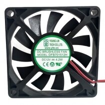 YOUNG LIN DFB701512H DC 12V 4.2W 7015 Axial Brushless Cooling Fan
