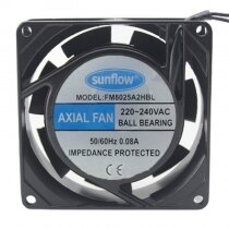 Sunflow FM8025A2HBL AC 220-240V 0.08A 8025 Axial Ball Bearing Cooling Fan
