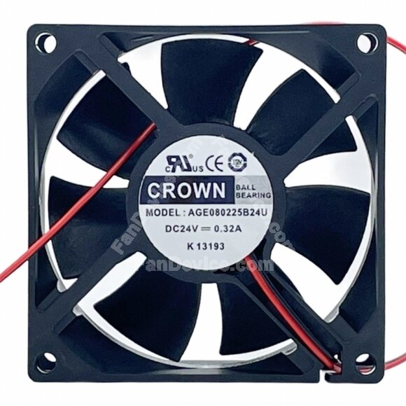 CROWN AGE080225B24U DC 24V 0.32A 8025 Ball Bearing Axial Cooling Fan