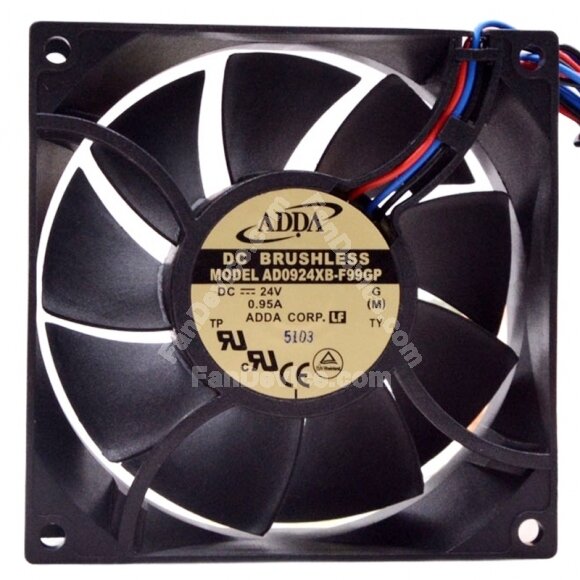 ADDA AD0924XB-F99GP DC 24V 0.95A 3 Wires Brushless Axial Cooling Fan