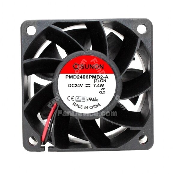 Sunon PMD2406PMB2-A DC 24V 7.4W 2 Wires Axial Cooling Fan