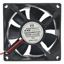 PELKO Motors C8025X24BPLP1(7) DC 24V 0.12A 2 Wires Brushless Axial Cooling Fan