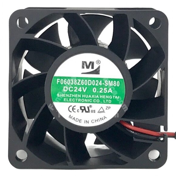 YM F06038Z60D024-SM80 DC 24V 0.25A 2 Wires Axial Cooling Fan