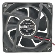 KUNPENG FS12038HDS2 DC 24V 0.30A 2 Wires Impedance Protected Axial Cooling Fan