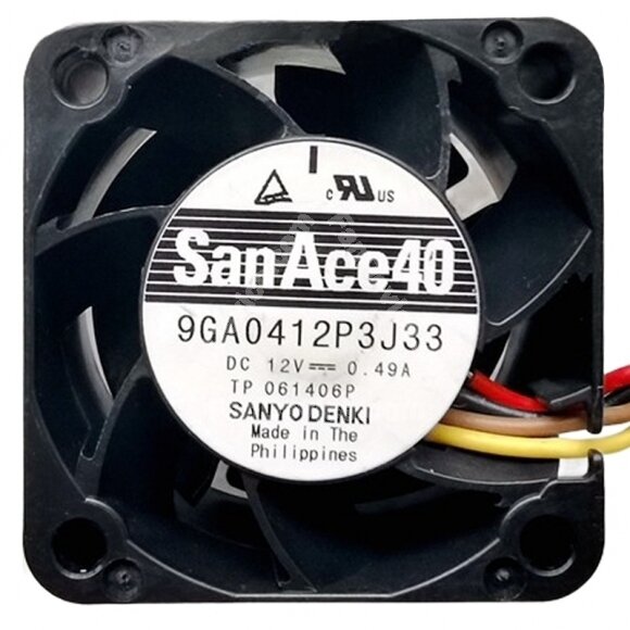 Sanyo Denki 9GA0412P3J33 DC 12V 0.49A 4 Wires PWM Axial Cooling Fan