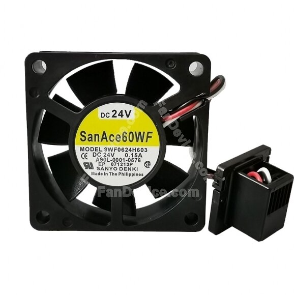 Sanyo Denki 9WF0624H603 A90L-0001-0576 DC 24V 0.15A 3 Wires Axial Cooling Fan