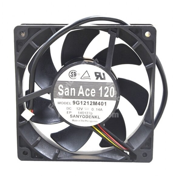 Sanyo Denki 9G1212M401 DC 12V 0.14A 2 Wires / 3 Wires Axial Cooling Fan