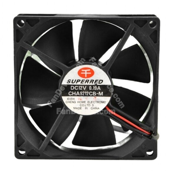 SUPERRED CHA9212CB-M DC 12V 0.19A 2 Wires Axial Cooling Fan