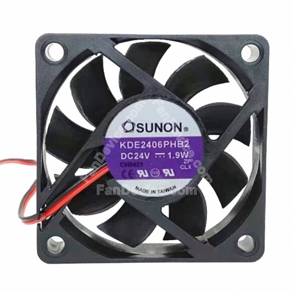Sunon KDE2406PHB2 DC 24V 1.9W 2 Wires Axial Cooling Fan