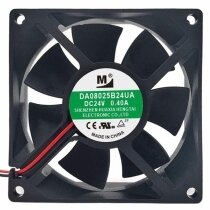 YM DA08025B24UA DC 24V 0.40A 2 Wires Axial Cooling Fan