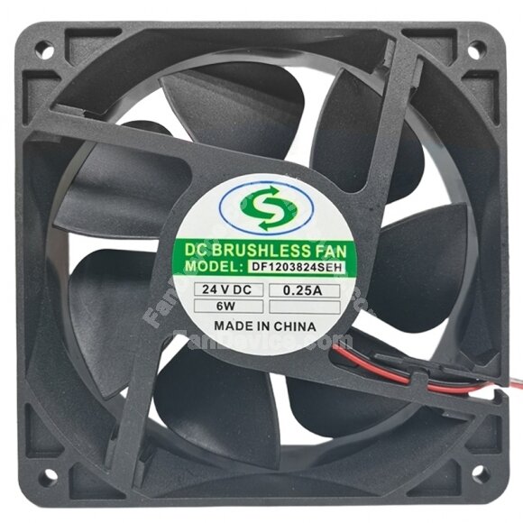 CC DF1203824SEH DC 24V 0.25A 2 Wires Brushless Axial Cooling Fan