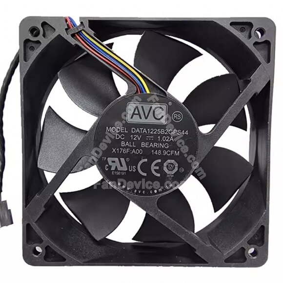 AVC DATA1225B2GPS44 DC 12V 1.02A 12025 PWM Ball Bearing Axial Cooling Fan